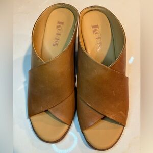 Kork-Ease Leather Wedge with Cushioned Sole size 7